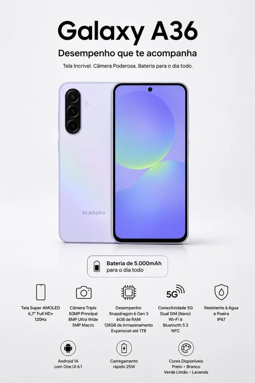 Samsumg A36 - 128gb - Foto 2