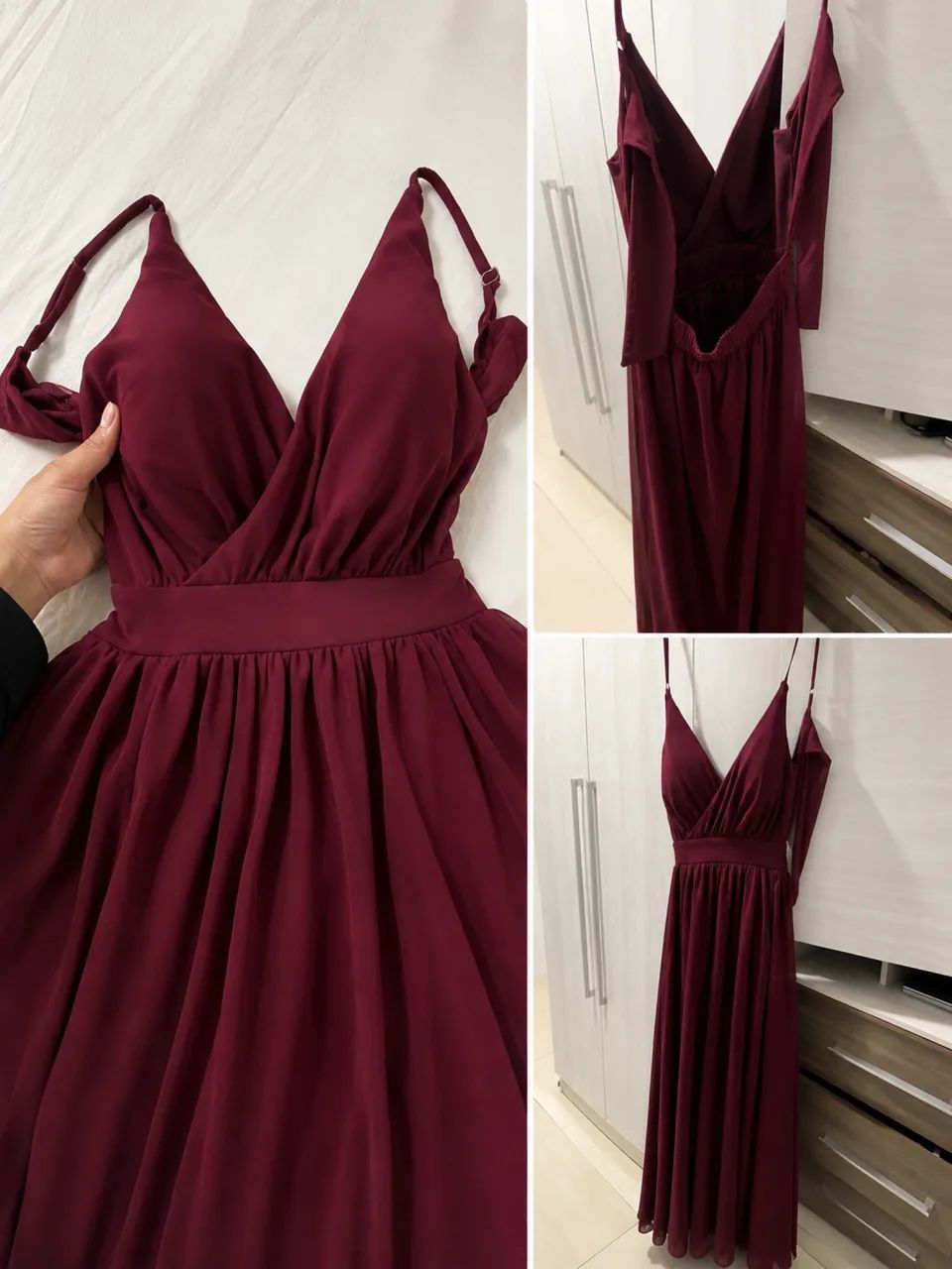 Vestido longo marsala - usado apenas 1 vez