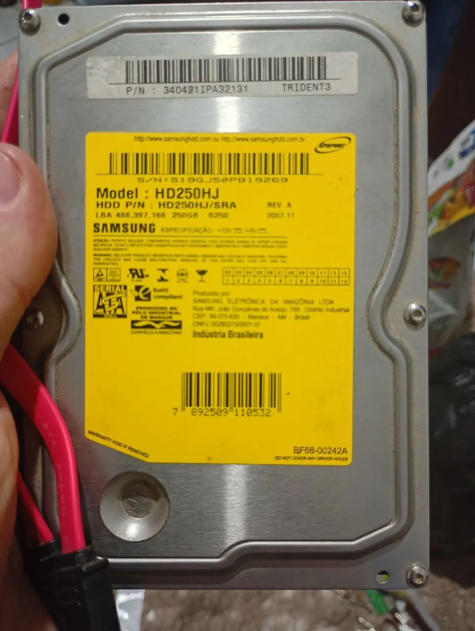 HD Samsung 250GB 70,00 aceito oferta - Armazenamento - Santo