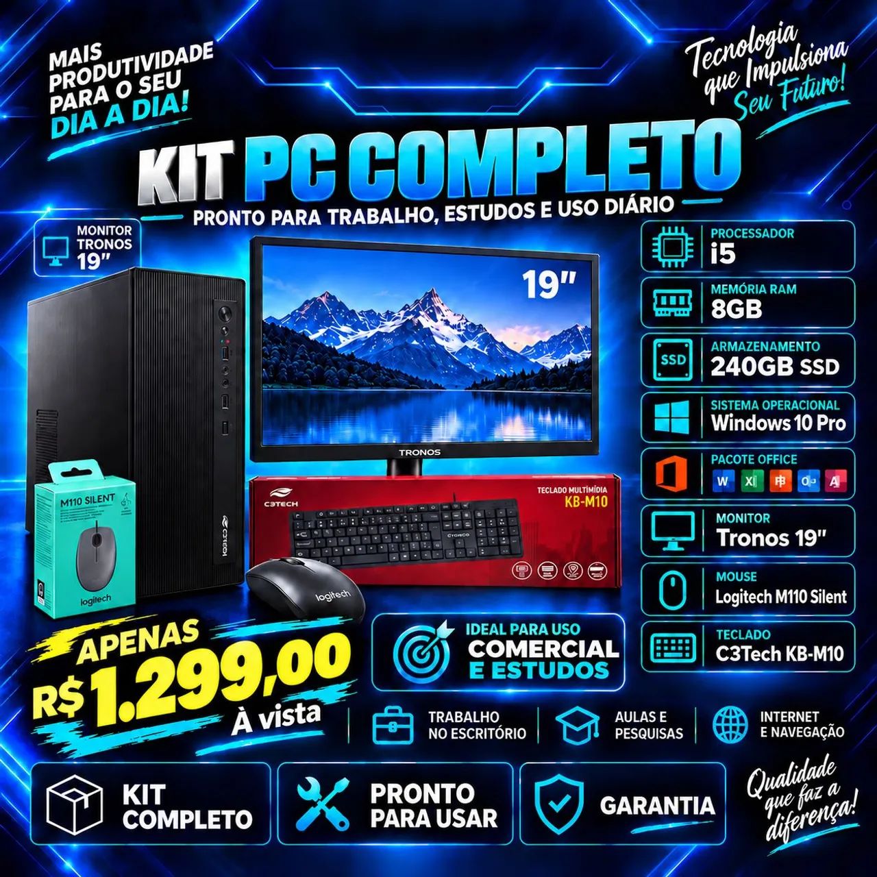Kit Pc Escritório 