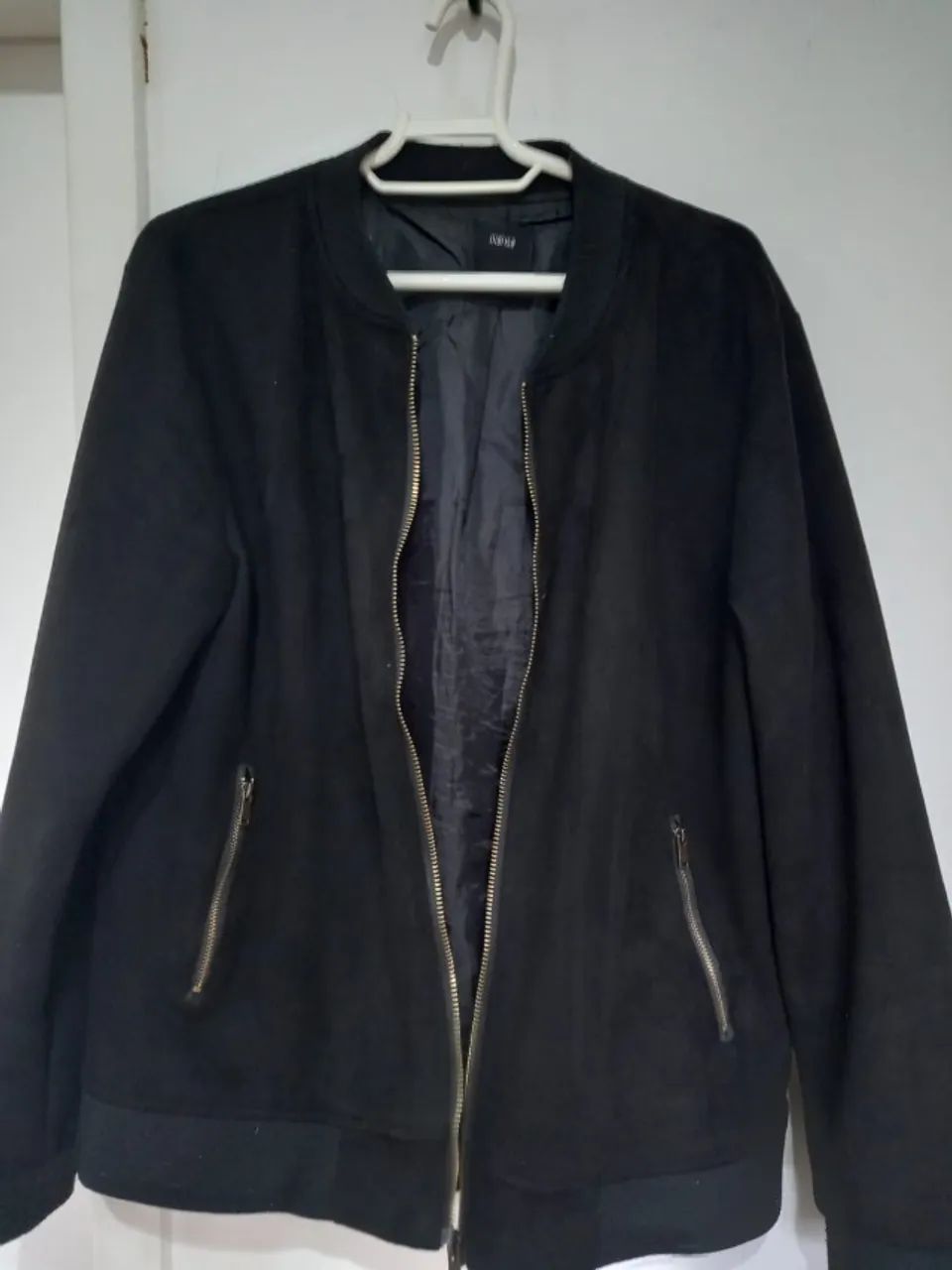 Casaco de suede preto