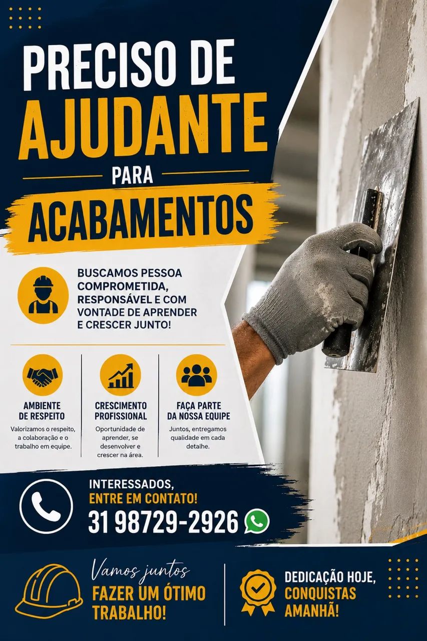 Vagas para Ajudante de Acabamento 