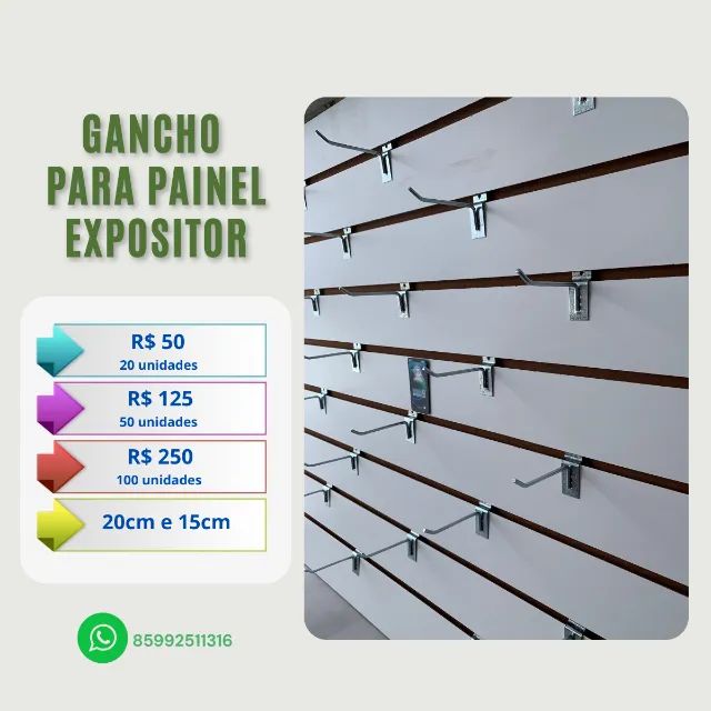 Painel expositor  2.00 metro X 1.84 metro altura (canaletado) Novo. Mdf - Foto 3