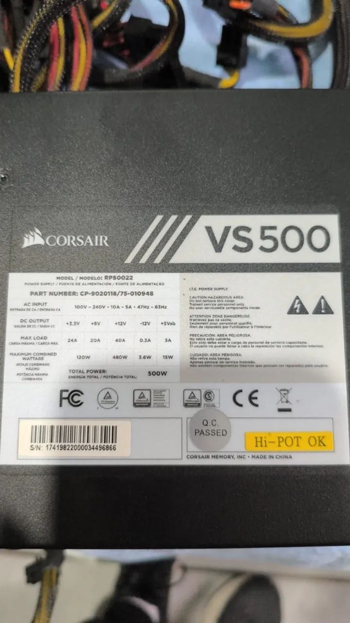 Fonte corsair 500w com defeito - Foto 2