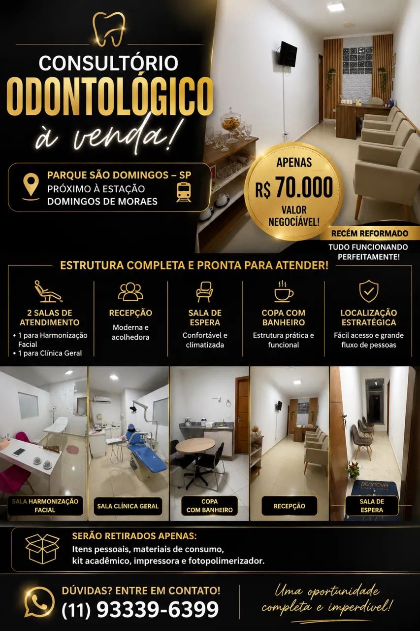 Vende-se consultório odontológico completo. 
