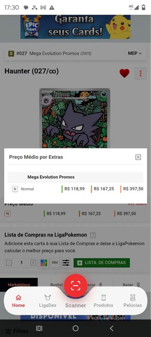 Carta Pokémon Do HAUNTER - Foto 3