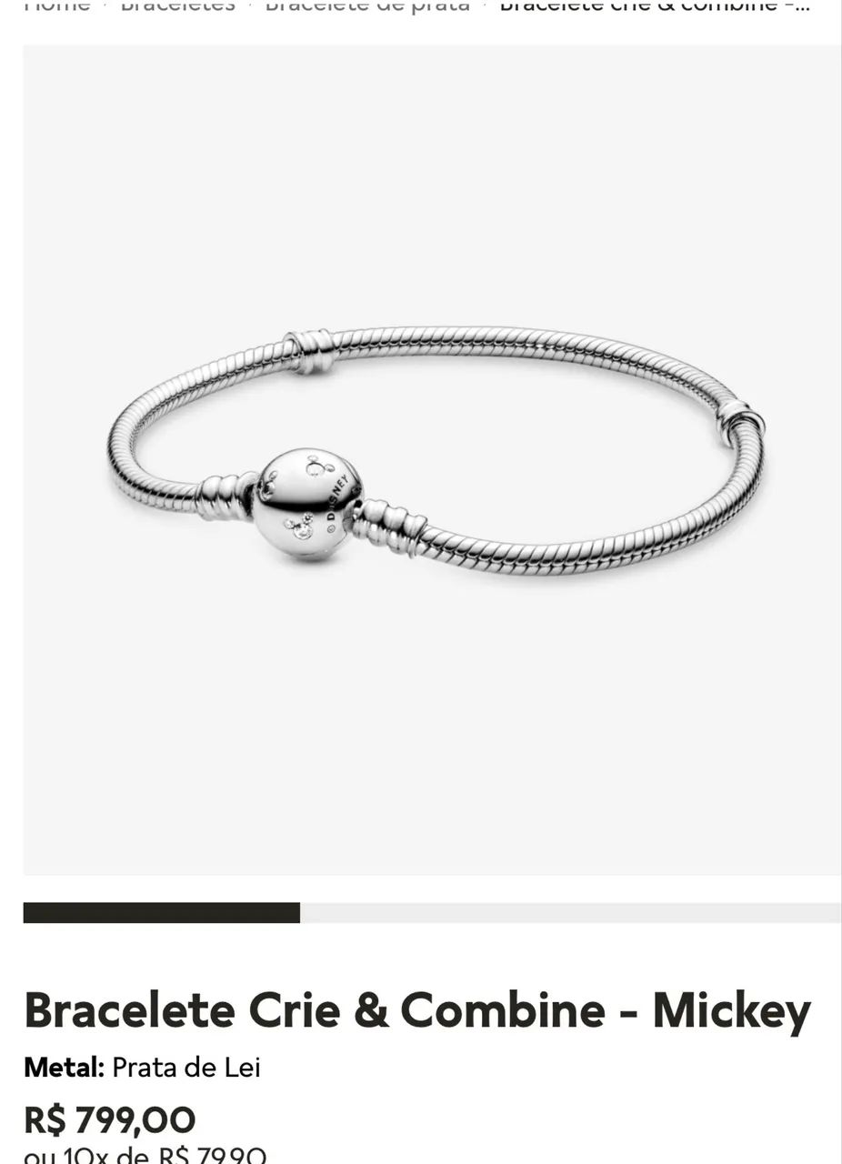 pulseira pandora original com berloques prata 925 - Foto 4