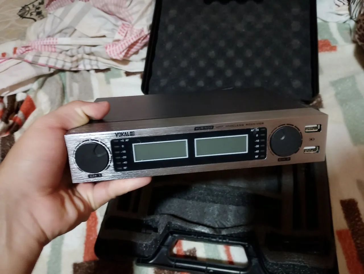 Microfone duplo sem fio 