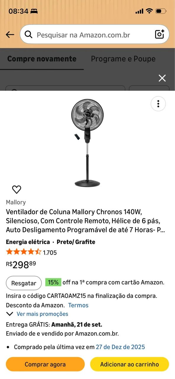 Ventilador de Coluna Mallory Chronos 40c - Foto 2