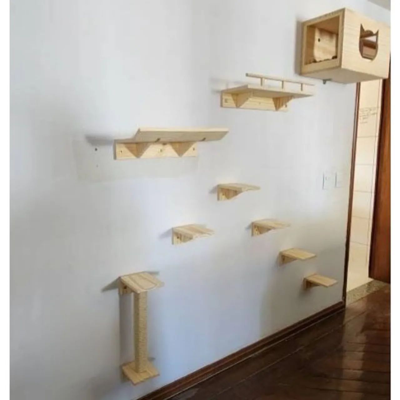 Prateleiras playground nichos para gatos - Foto 4