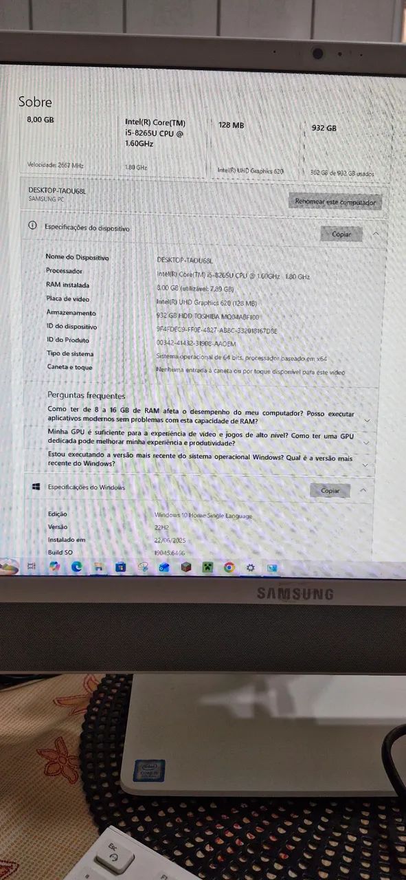Samsung ALL IN ONE I5 8ªGeração *NAO ENVIO* - Foto 3