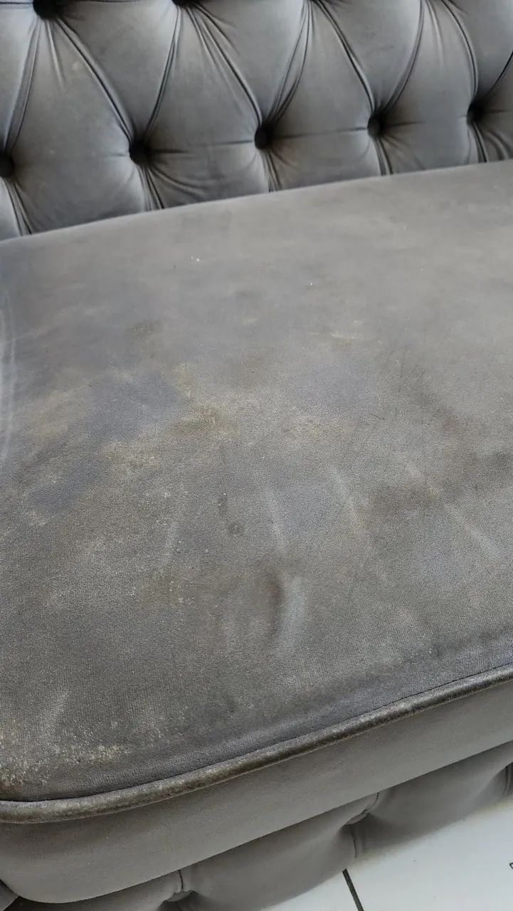 Sofá Suede Cinza Grafite (Atenção à Descrição) - Foto 2