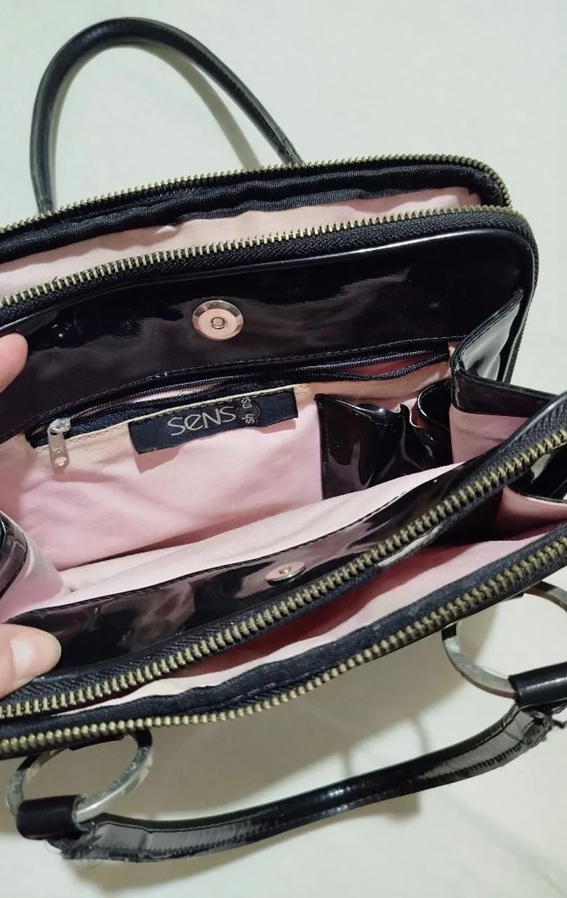 Bolsa preta verniz vintage  - Foto 4