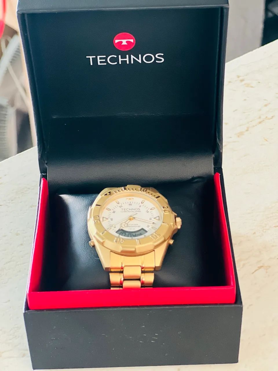 Relógio Masculino Technos Skydiver Dourado - Foto 4