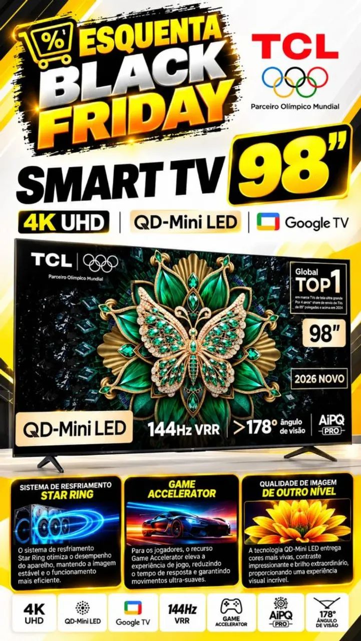 Tv 98 polegadas  Qd-mini Led 4k queled tcl (modelos e valores diferentes  - Foto 2