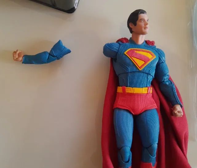 Fondjoy 1/9 superman com capa custom tecido e arames - Detalhe - Foto 5