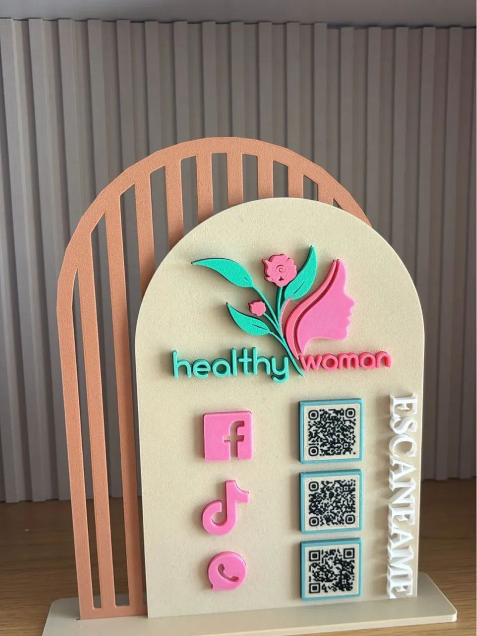 suporte para redes sociais com código QR e NFC - Foto 2