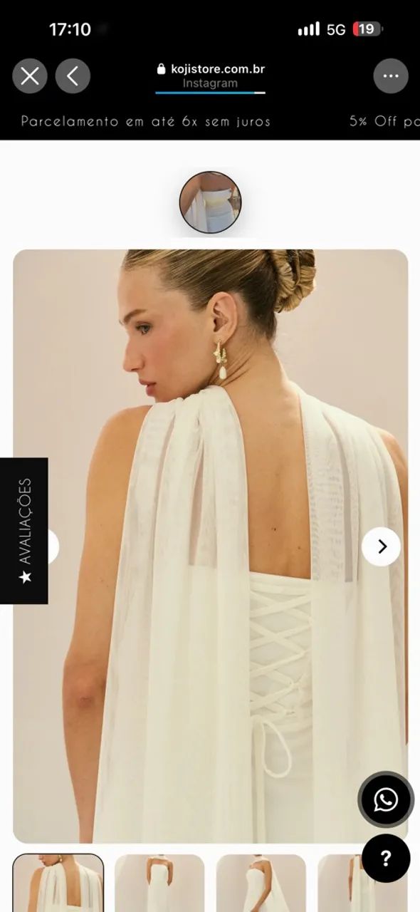 Vestido de casamento off White sofisticado e intimista  - Foto 3