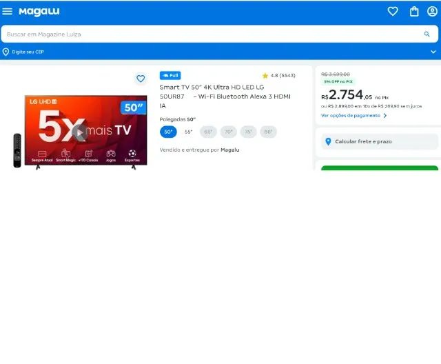 Smart TV 50? 4K Ultra HD LED LG 50UR87 - Foto 2