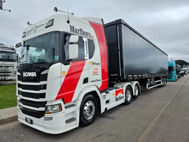 Scania R450 6x2 Ano 21 Euro 5 Automático Top + Sider Noma 30 plt 15.20 x 2.80 Sem pneus - Foto 4