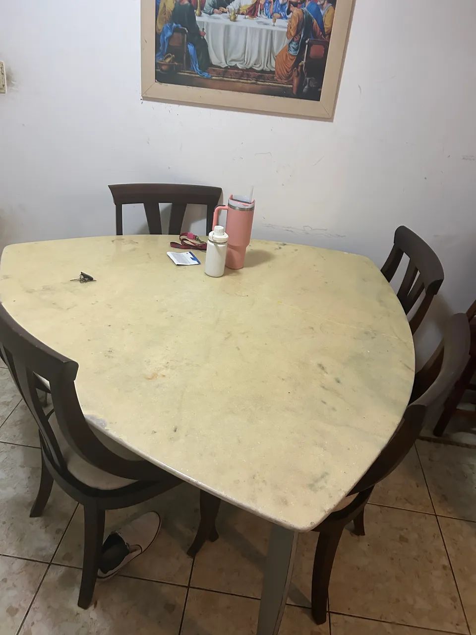 Mesa mármore base de ferro65153861546754120