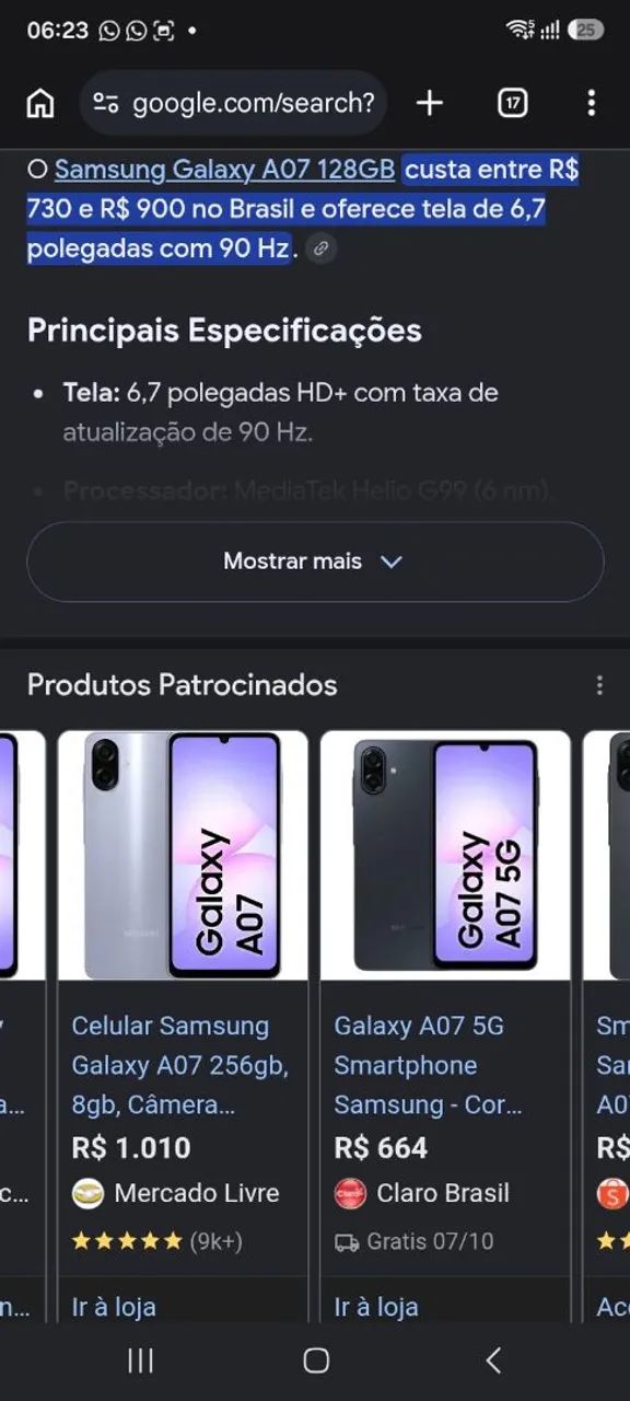 Sansung 07 usado