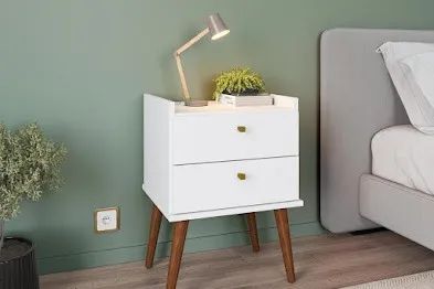 Mesa de Cabeceira Aroma 2Gv Fiorello Branco - Entrega Rápida! 