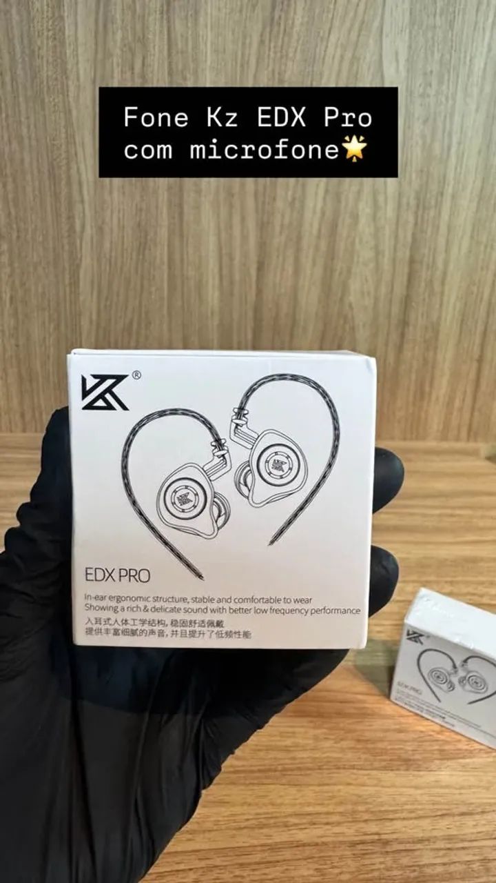 Fone KZ EDX Pro com Microfone Intra-Auricular