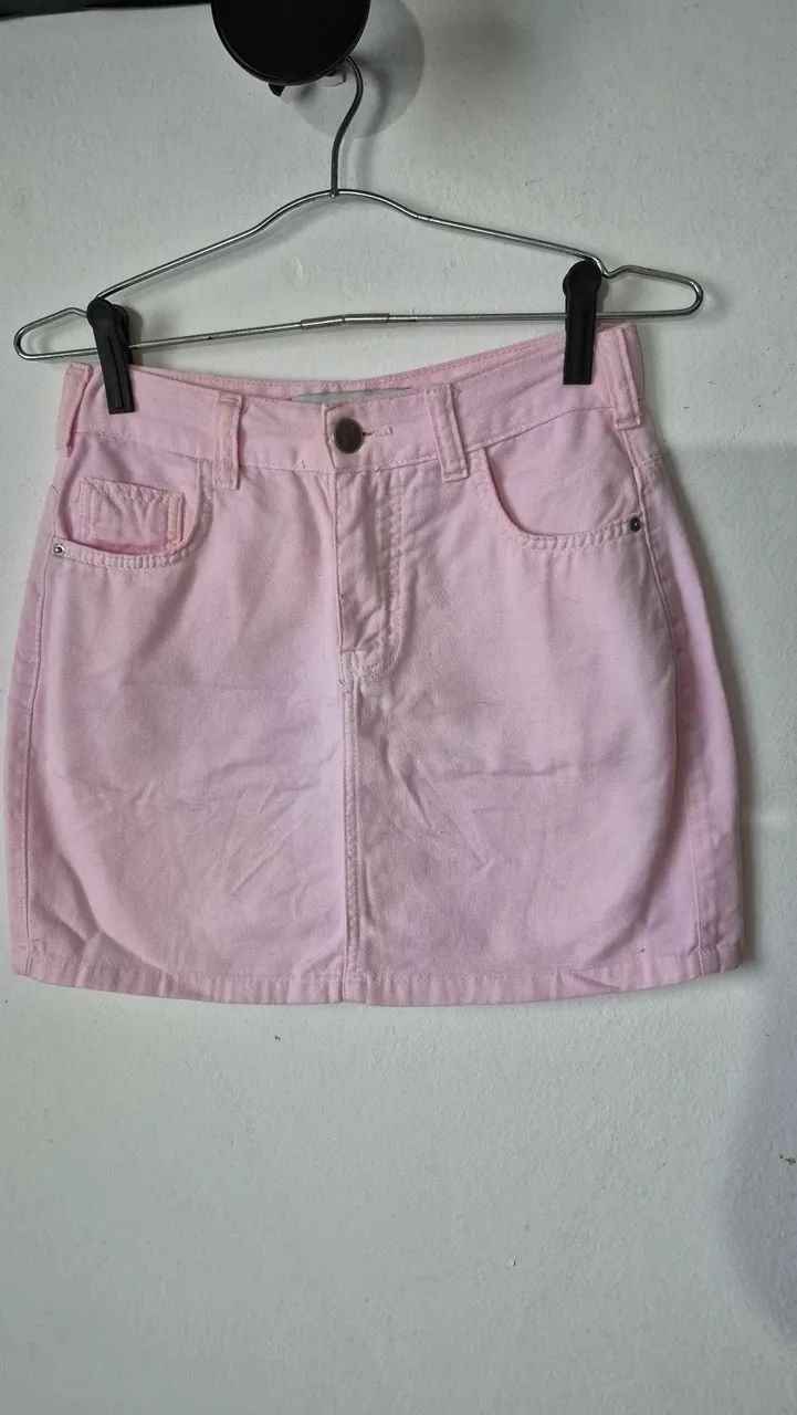 Saia jeans rosa patricia foster 