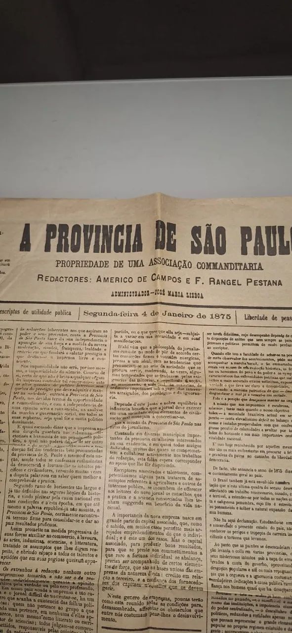 Jornal Antigo datado 1875