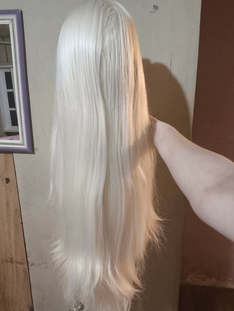 Peruca lace loiro platinado 