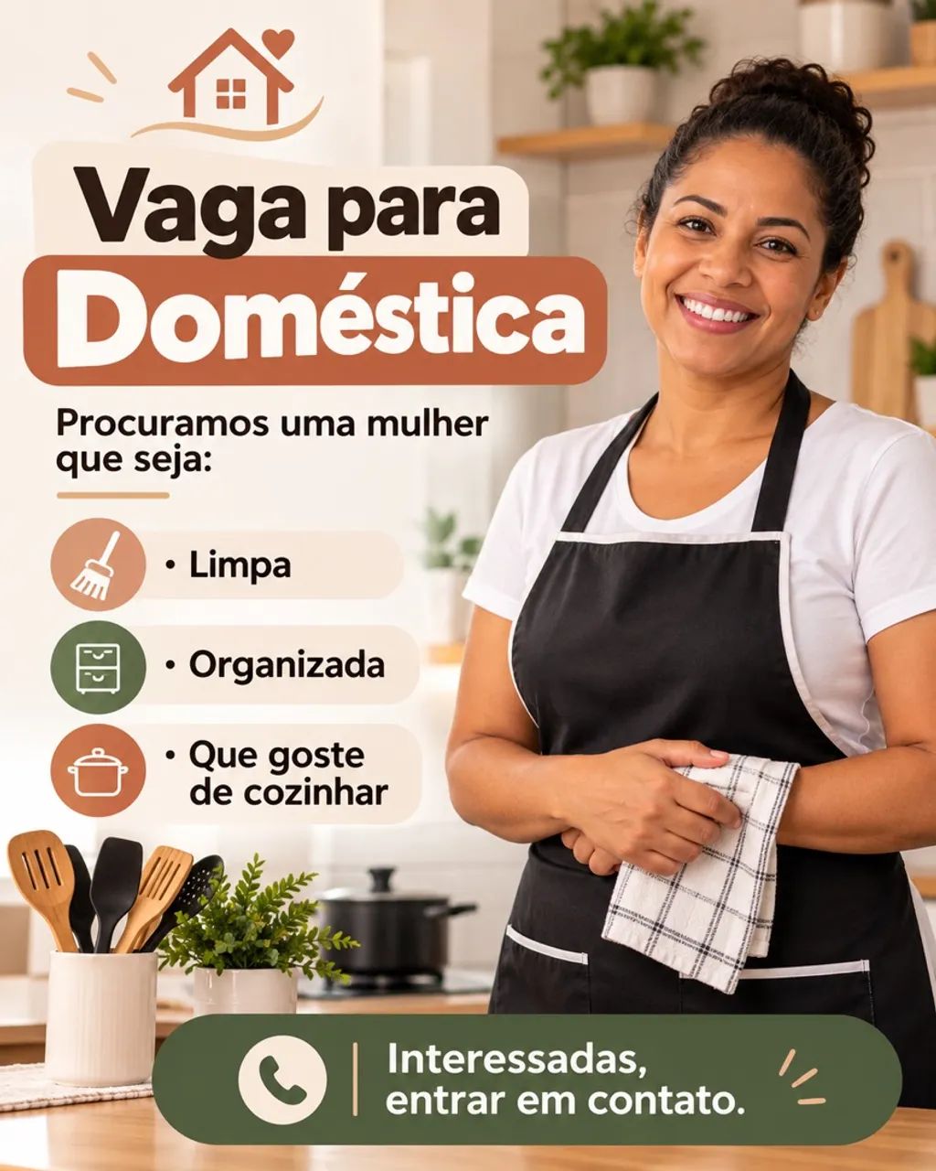Procuro doméstica para serviços gerais 