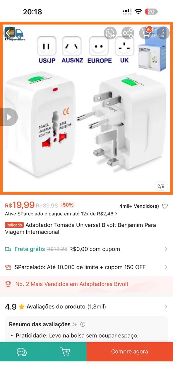 Adaptador de tomada universal  - Foto 3
