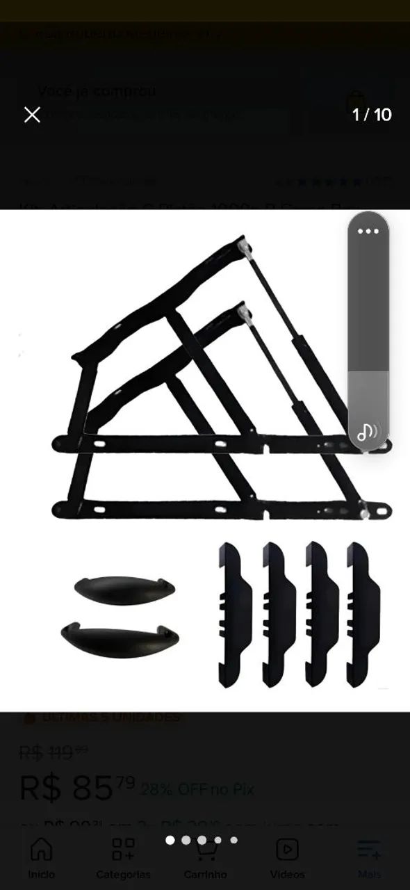 Kit articulado com pistao 550N para cama box - Foto 3