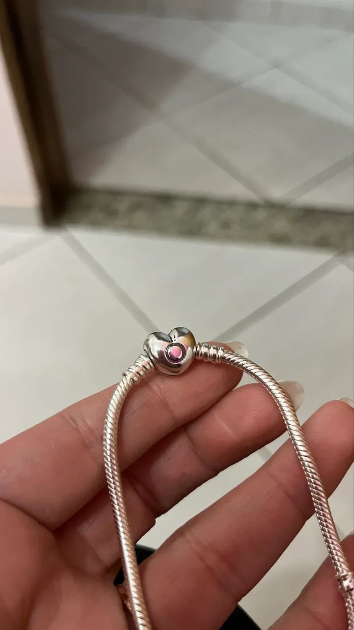 Pulseira Pandora Berloque De Coração  - Foto 4