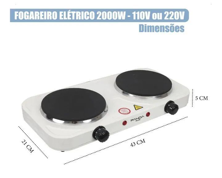 Fogão elétrico 2 bocas 