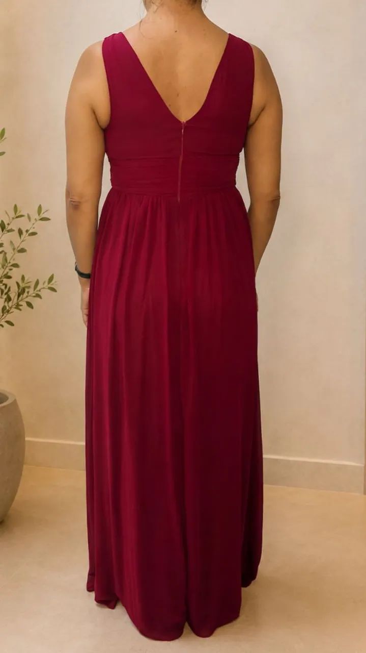 Vestido longo vinho em chiffon | casamento/formatura - Foto 2