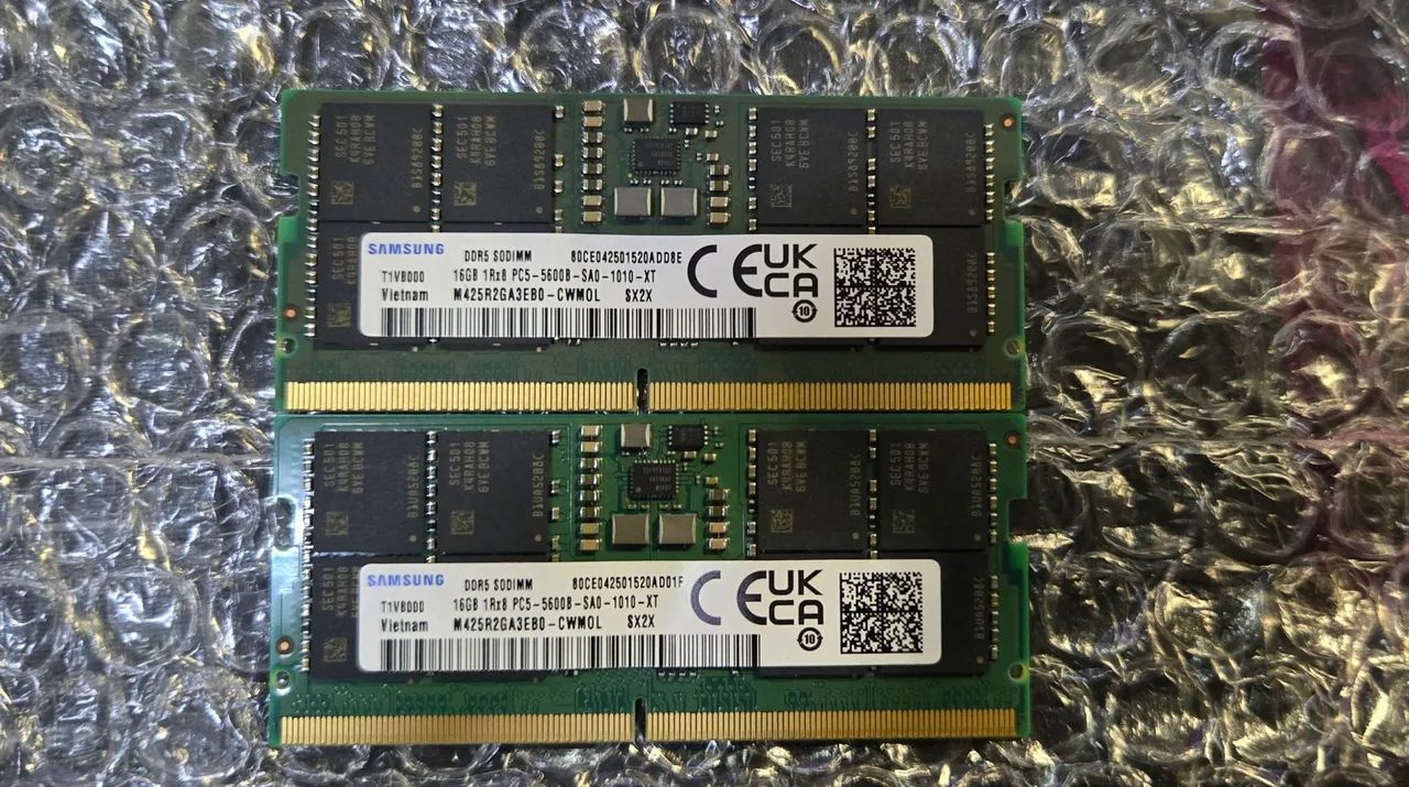 Samsung DDR5 16GB SO-DIMM メモリ Samsung Memória RAM de laptop SO-DIMM 16GB DDR5 4800MHz PC5-38400