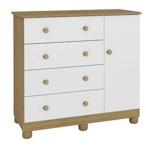 Frete Grátis* Cômoda Infantil 4 Gavetas 1 Porta - Junior *NOVO