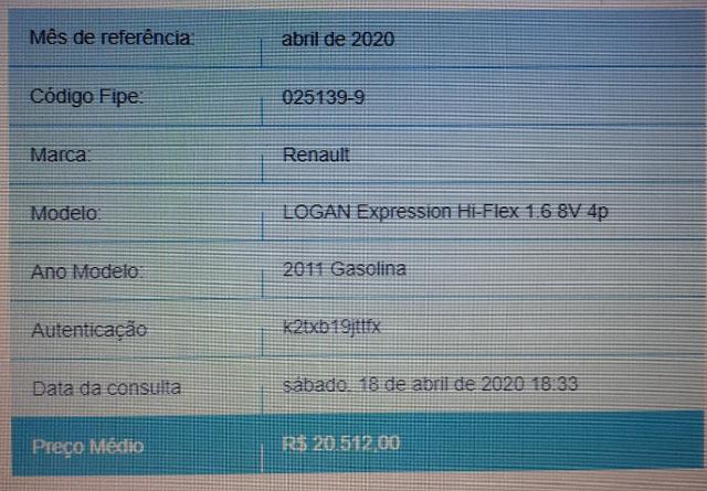 Logan EXP16; 2011; GNV; 1.6; R$ 13.900,00 - Foto 13