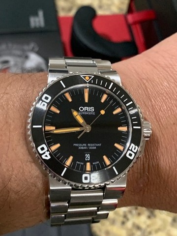 Rel gio Oris Aquis Date Autom tico Safira Bezel Cer mica 43mm