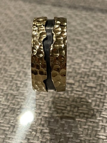 Guerreiro - Anel Ouro 18k + Prata 925 - Foto 3