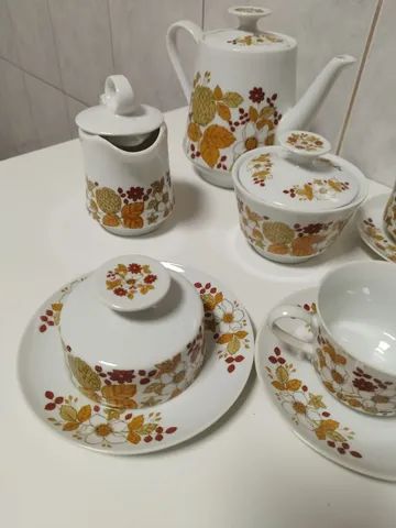 Jogo De Cha Antigo Porcelana Real