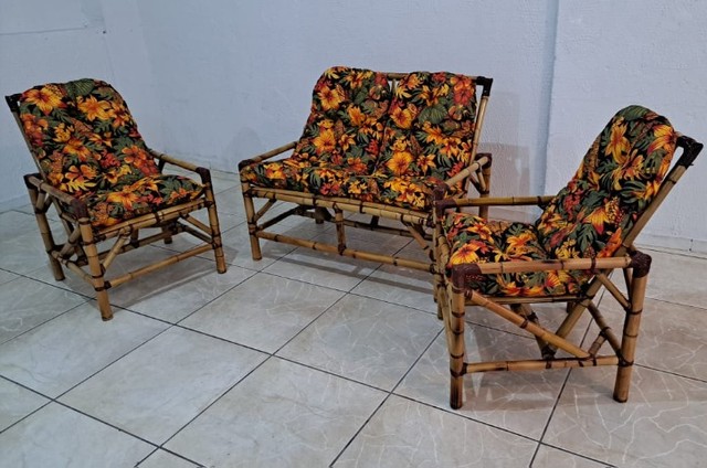 Poltronas Decorativa Bambu Brinde Mesa de Centro.Produtos Novos Diretos da Fábrica! - Foto 3
