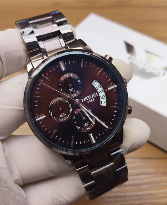 Relógio ORIGINAL Nibosi/design de luxo/vidro safira/aço /cronógrafos funcionais - Foto 4