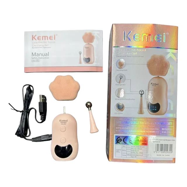 ESCOVA ELÉTRICA LIMPEZA FACIAL E MASSAGEADOR PROVA D'ÁGUA KEMEI KM-293 - Foto 3