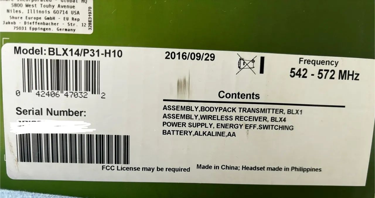 Microfone Sem Fio Shure BLX 14 / PGA 31 Headset - Foto 2