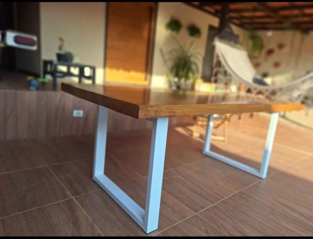 Mesa industrial, Base Ferro tampo em madeira. - Foto 4