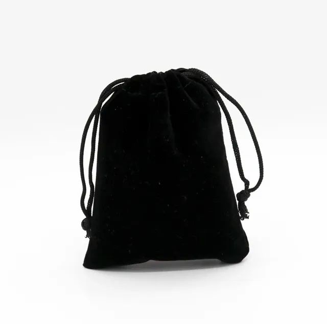 5 Unidades Saquinho de Veludo para Joias Presente 10x14cm Preto - Foto 2