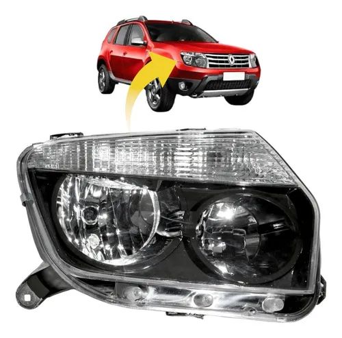 Farol Renault Duster 2012 2013 2014 2015 Mascara Negra Par - Foto 2